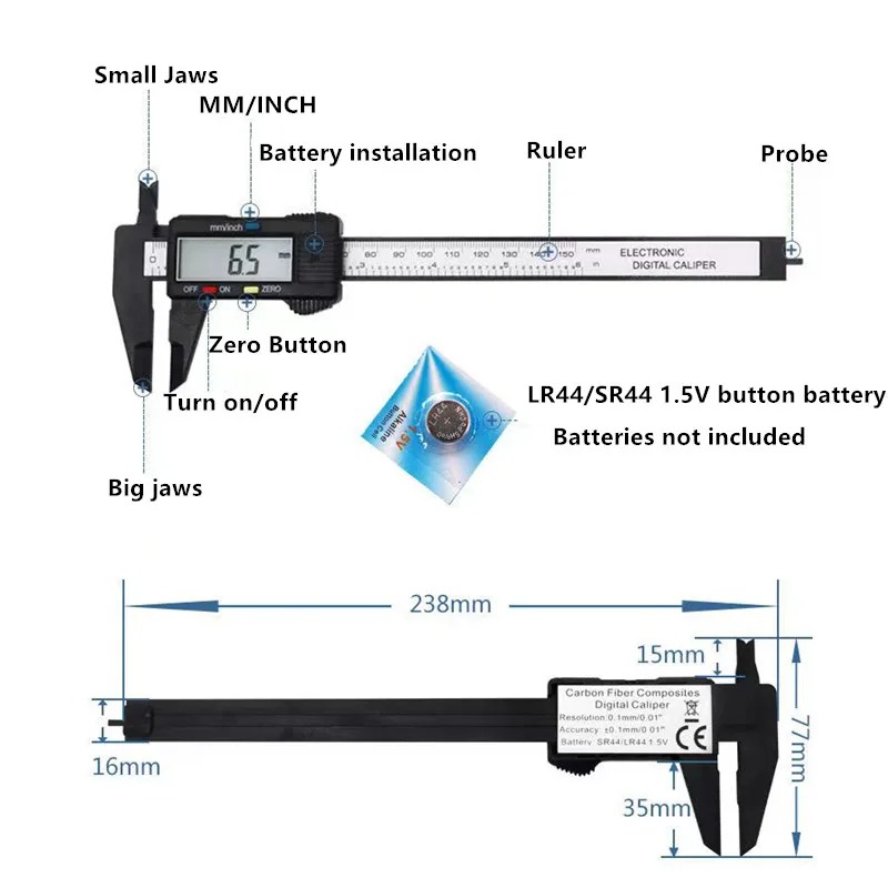 Kaliper Digital Elektronik 150 - Digital Caliper 150Mm Stainless Steel ulasan dan harga