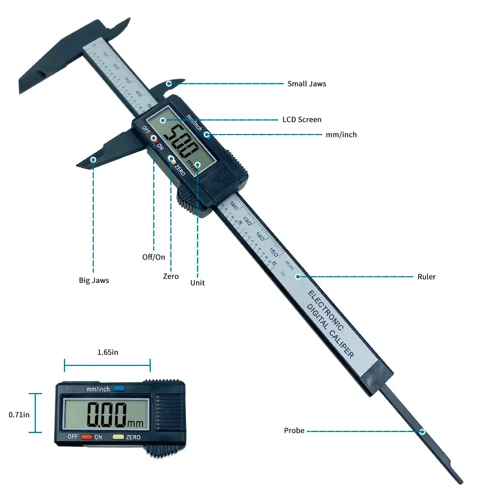Kaliper Digital Serat Karbon 1 - Digital Caliper 150Mm Stainless Steel ulasan dan harga